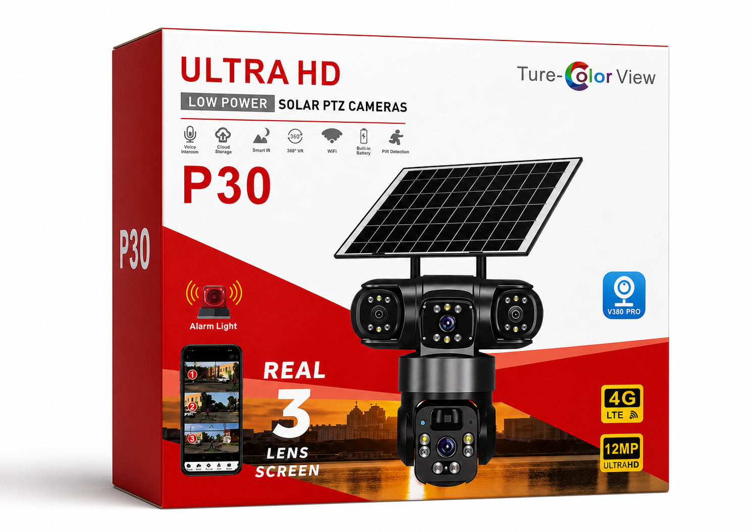 P30 solar PTZ camera retail package