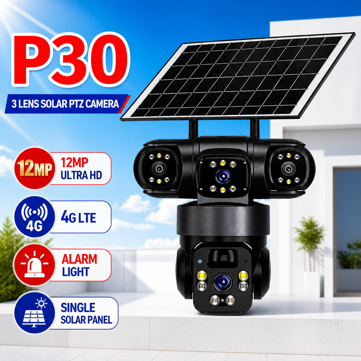 P30 solar PTZ camera feature poster