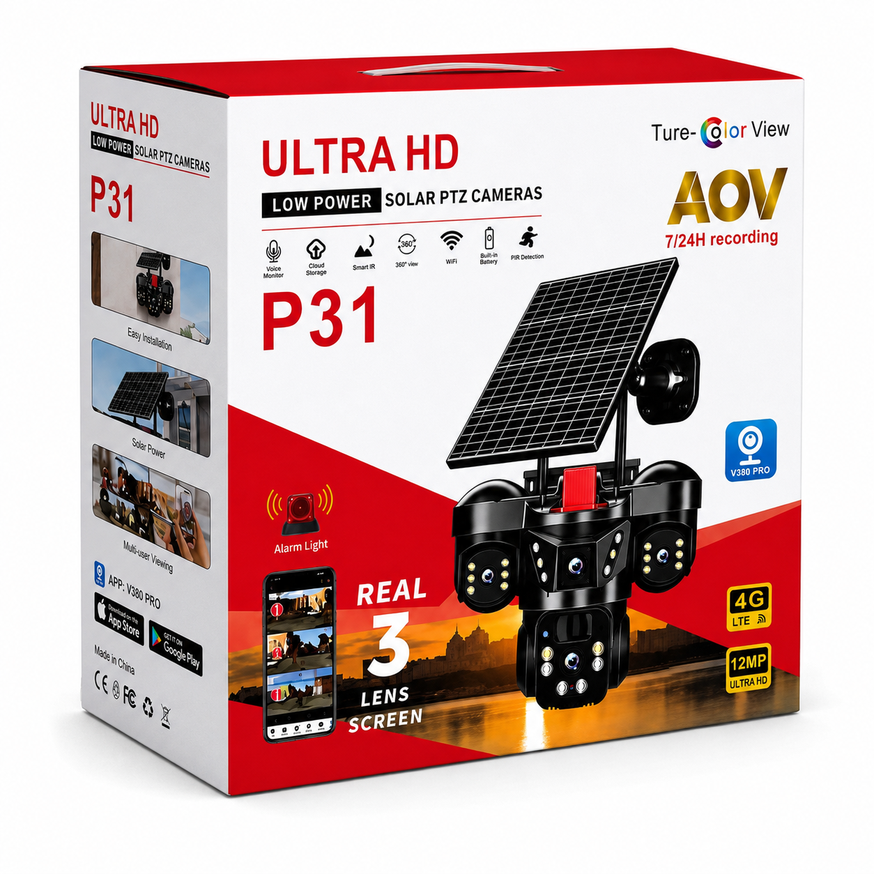 P31 solar PTZ camera retail package
