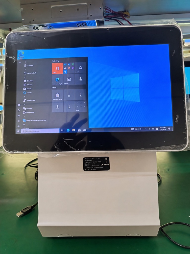 White i5 dual-screen Windows POS terminal